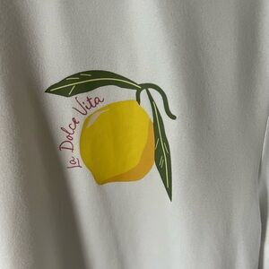 Women’s size large White Tee with Yellow Lemon Graphic